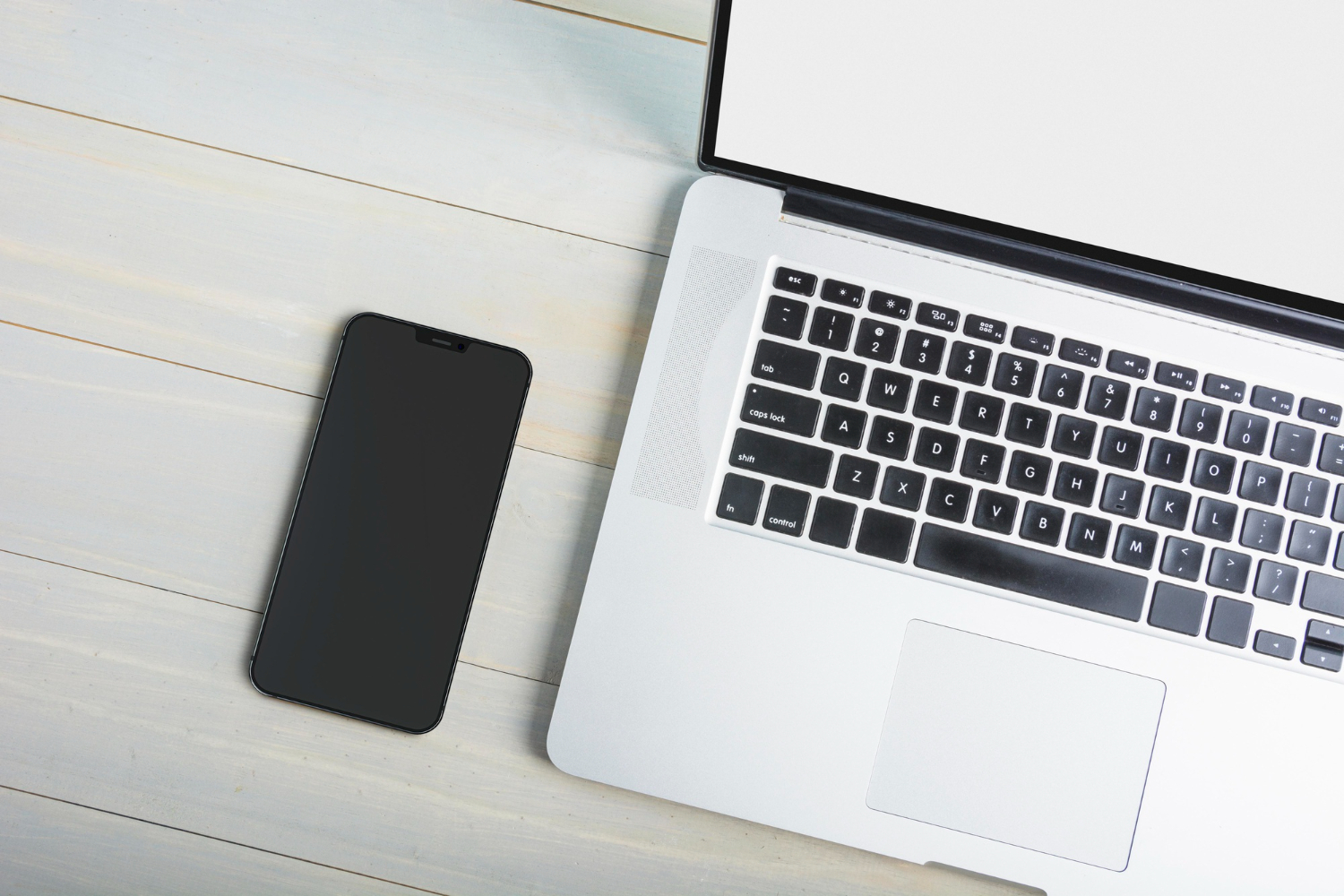 Cell phone and a laptop