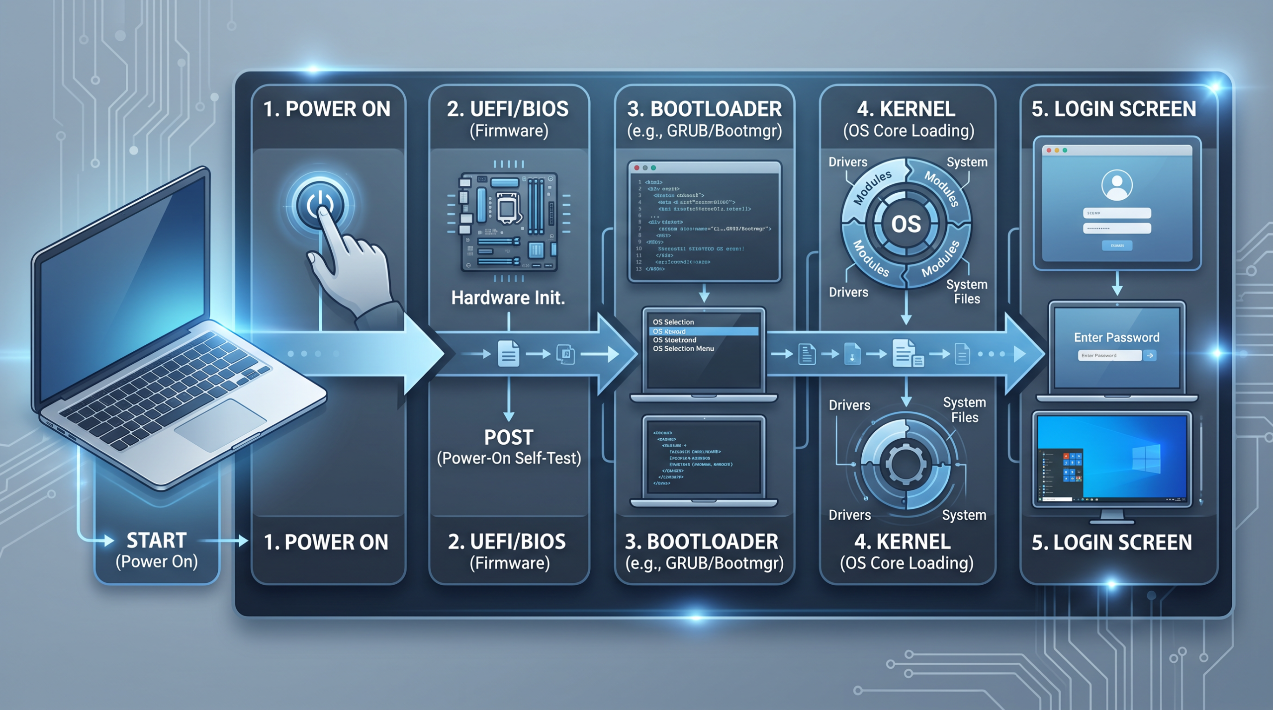 Boot Process Explained: From Power-On to Login (Beginner’s Guide)